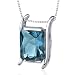 Striking Color 3.75 carats Radiant Cut Sterling Silver London Blue Topaz Pendant Striking Color 3.75 carats Radiant Cut Sterling Silver London Blue Topaz Pendant