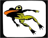Decorated Mouse Pad with frog, green, jumping, leaping, amphibian