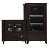 Mocha Cherry TV Stand and Audio Tower Set Sonoma Collection by Bush Office Furniture - OFG-EF0022