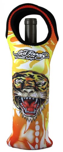Ed Hardy Neoprene Wine Beverage Tote Koozie Tiger
