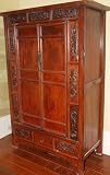 RCF316-Antique Carved Chinese Armoire with 2-Doors and 3-Drawers, circa 1825, Shanxi Province China,