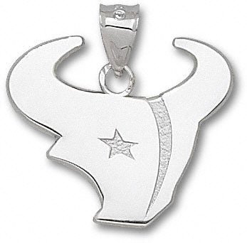 Houston Texans Sterling Silver Horn Logo 1'' Pendant
