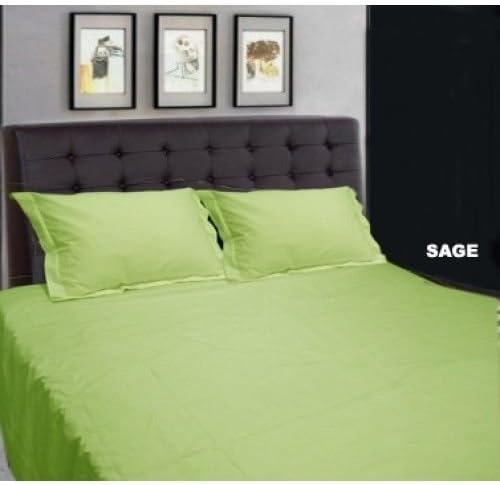 400-Thread Count Best Quality 100%Egyptian Cotton 4PC Sheet Set + 3PC Duvet Cover Set King/ Standard or Eastern King, Sage Solid 400TC By LaxLinen