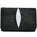 Stingray Wallets - Stingray Leather Tri-Fold Wallet in Black