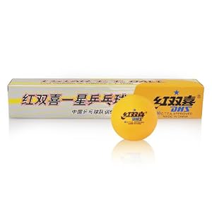 DHS 1-Star Table Tennis Balls, 6-Pack (White Orange), 40mm Ping Pong Balls, Beer Pong Balls by 