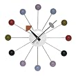 Metal Wall Clock with Wooden Balls