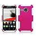 Aimo Wireless Progressive Hybrid Gummy Mesh Defense Case for Alcatel One Touch Evolve - Retail Packaging - White/Hot Pink