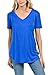 Shamaim Womens Short Sleeve Modal & Rayon T shirt V-Neck Tunic Top