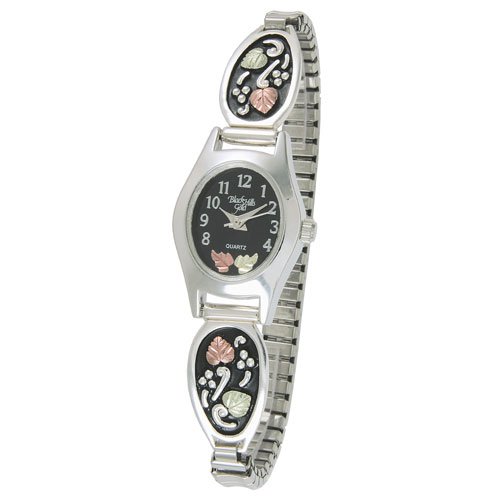 Black Hills Gold Analog Black Dial Ladies Antiqued Silver Watch 9-WB126-AN-GS