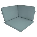 Strathwood Falkner Sectional Corner Lounge Chair Olefin Cushions, Blue Haze