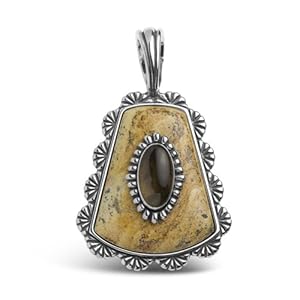 Southwest Spirit Sterling Silver Shades of Neutral Geometric Pendant Enhancer