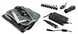 4n1 Combo - HP 2133-KX869AT 8.9-Inch AC and DC Adapter Charger - Home / Car / Airplane (Invisible Zipper Tri-Pocket - Grey)