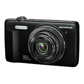 Olympus VR-340 Digital Compact Camera - Black (16MP, 10x Super Wide Optical Zoom) 3 inch LCD