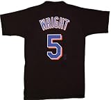 YOUTH Size Small (8) MLB New York Mets Black Wright 5 Jersey Style T-shirt