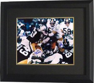 Ernie Holmes signed Pittsburgh Steelers 16x20 Photo 4 sig Color Action Custom Framed