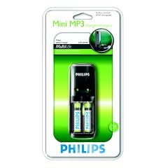 Philips Mini-MP3-Ladeger�t SCB 1225 NB inkl. NiMH Akku AAA Micro 700mAh 2er Pack