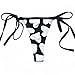 Sexy Women's Black Tie Sides T Back Bikini Thong Bottom