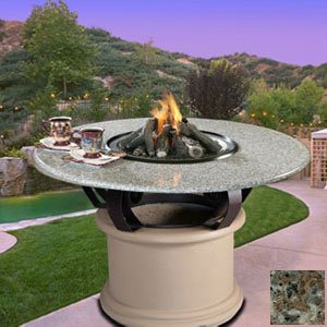 California Outdoor Concepts Del Mar Chat Height Black Grill Table - Pebble Granite