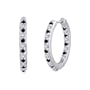 10K White Gold 1/2 ct. Alternating Black and White Diamond Hoop Earrings