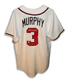 Dale Murphy Autographed/Hand Signed Atlanta Braves White Baseball Jersey with NL MVP 82,83 Inscripti