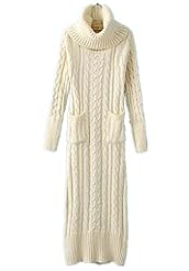 Long Sleeves Winter Turtleneck Sweater Knit  Dress