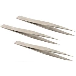 3 Tweezers Gemstone Beading Diamond Stainless Gem Tool