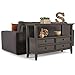 SIMPLIHOME Bedford SOLID WOOD Universal TV Media Stand, 53.9 inch Wide, Living Room Entertainment Center, Storage Cabinet with Glass Doors, for Flat Screen TVs up to 60 inches in Dark Tobacco Brown