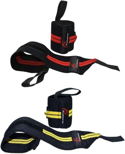 ProSource Barbell Liftweighting Wrist Wrap Support with Thumb Loop