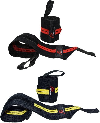 ProSource Barbell Liftweighting Wrist Wrap Support with Thumb Loop