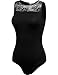 FPT Womens Sleeveless Lace Trim Seamless Bodysuit