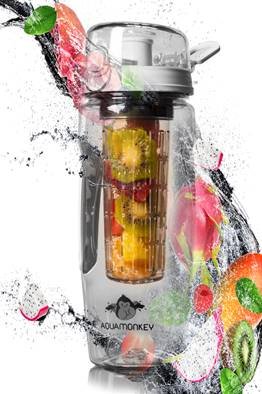Fruit Infused Water Bottle - Create Your Own Healthy Recipe of Flavored Fruit Infused Water- Large 32 OZ