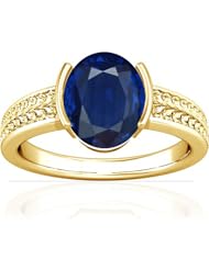 18K Yellow Gold Oval Cut Blue Sapphire Solitaire Ring (GIA Certificate)