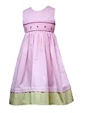 Rare Editions Little Girls 4-6X PINK WHITE GREEN GINGHAM CHECK EMBROIDERED SMOCKED Spring Summer Party Dress RRE-32780S-S332780-4