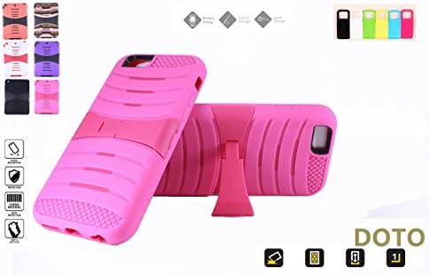 iPhone 6S Case,iPhone 6 Case[HEAVY DUTY]2 Layers Hybrid Soft Silicone+Hard Plastic anti-skid Shockproof Drop Resistance Protective Case Cover with Kickstand for Apple iPhone 6/6S (Rose Pink)