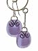 Hand Crafted Artisan Fused Art Glass Earrings - Lavender Glass w/ Copper Wire Work, Sterling Silver