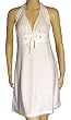 Terry Empire Halter Dress with Grommets and Drawstring Tie