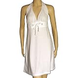Terry Empire Halter Dress with Grommets and Drawstring Tie at Absolutely