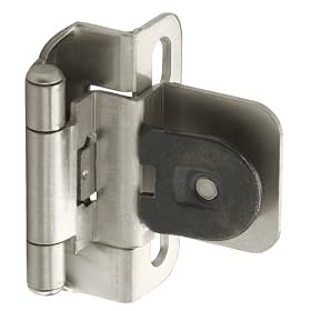 Amerock Single Demountable Partial Wrap Hinge 3 8-Inch Inset, Satin Nickel #BP8714-G10 by Amerock