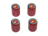 Marines - USMC United States Military Oorah - Tire Rim Wheel Valve Stem Caps - Red