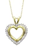 10K Yellow Gold 0.36 Carat Diamond Heart Pendant w/Chain 18