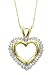 10K Yellow Gold 0.36 Carat Diamond Heart Pendant w/Chain 18