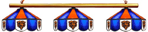 Chicago Bears Pool Table Light - Stained Glass Shades