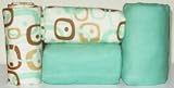 Geo Circles 4 Pack Flannel Receiving Blankets - Green/ Brown