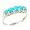 Luxury Solid White Gold Natural Turquoise Victorian Style Eternity Ring - Size 5 - Finger Sizes 5 to 12 Available