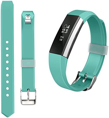 Fitbit alta Band, Rileysun Accessory Replacement Silicon Wristband With Secure Clasps for Fitbit Alta Watch Buckle Design (No tracker) (Teal)