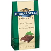 Ghirardelli Chocolate Squares Dark Chocolate with White Mint Filling, 5.32-Ounce Packages (Pack of 6)
