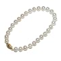 14k Yellow Gold  White Freshwater Cultured Pearl AA Grade 6.5-7mm Bracelet, 8"