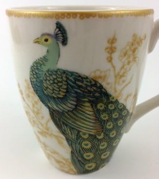 222 Fifth Serene Peacock Porcelain Mug