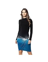 Turtleneck Gathered Long Sleeves Knee Length Jersey/Spandex  Dress