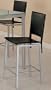 Set of 4 Modern Contemporary Pearl Silver & Black Finish Barstools
